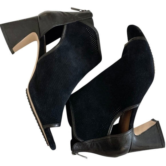 DONALD J PLINER Ennia Perforated Suede Leather Open Toe Heels Bootie - Picture 8 of 14